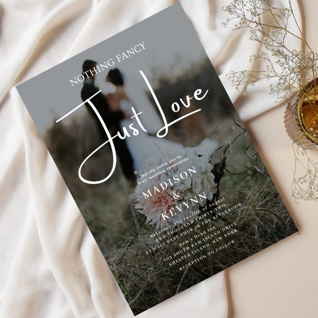 Invitation Rien de fantaisie Juste Amour Mariage photo (Créateur téléchargé)