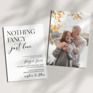 Invitation Rien de fantaisie Juste Amour Minimaliste Mariage