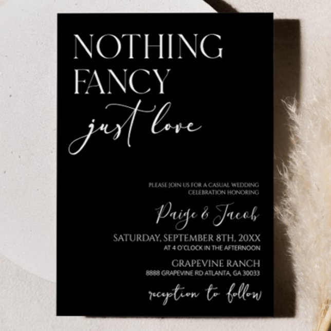 Invitation Rien de fantaisie Juste Amour Minimaliste Mariage  (Créateur téléchargé)