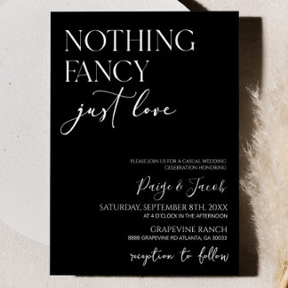 Invitation Rien de fantaisie Juste Amour Minimaliste Mariage