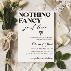 Invitation Rien de fantaisie Juste Amour Minimaliste Mariage