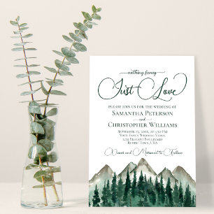 Invitation Rien de fantaisie Juste Amour Montagnes & Mariage