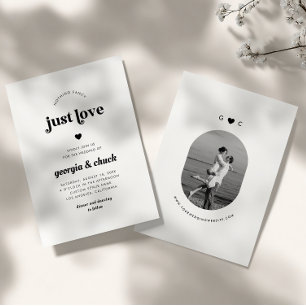 Invitation Rien de fantaisie juste amour ovale photo mariage