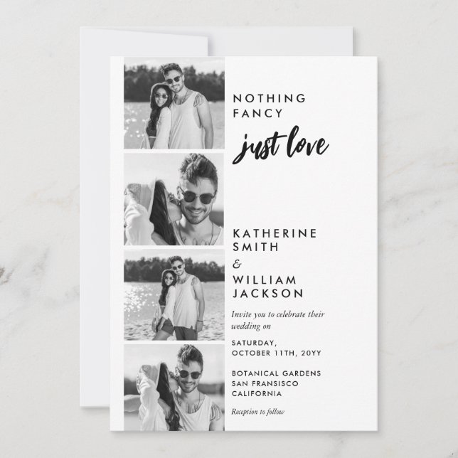 Invitation Rien de fantaisie Juste Amour Photo Booth Budget M (Devant)