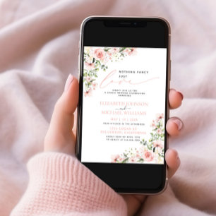 Invitation Rien de fantaisie Juste Amour Rose Floral Mariage