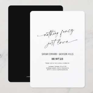 Invitation Rien de fantaisie juste amour simple elopement mar
