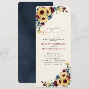 Invitation Rien de fantaisie Juste Amour Tournesol Bleu Bourg