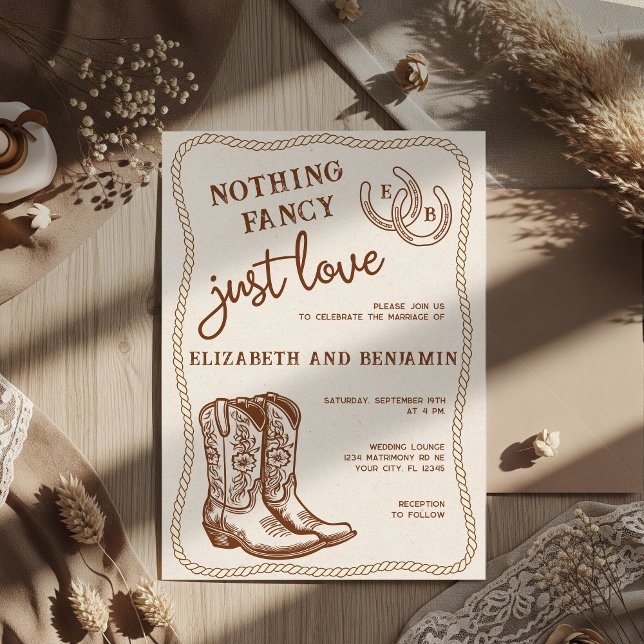 Invitation Rien de fantaisie Juste Amour Western Horseshoe Ma (Créateur téléchargé)