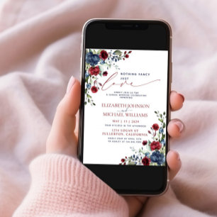 Invitation Rien de fantaisie Juste de l'amour Marine Bleu Bou