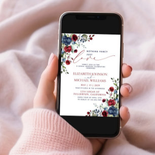 Invitation Rien de fantaisie Juste de l'amour Marine Bleu Bou