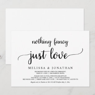 Invitation Rien de fantaisie, juste de l'amour, rustique simp