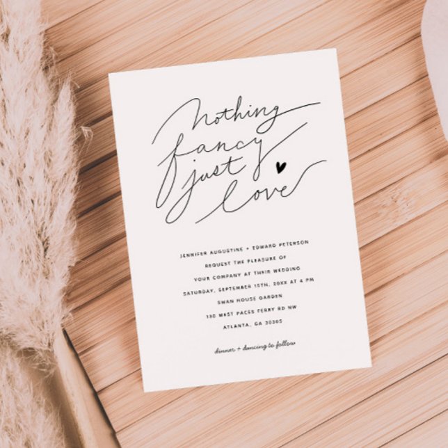 Invitation Rien de fantaisie Juste de l'amour Script Typograp (Créateur téléchargé)
