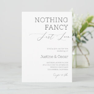 Invitation Rien de fantaisie Juste l'amour Minimaliste Mariag