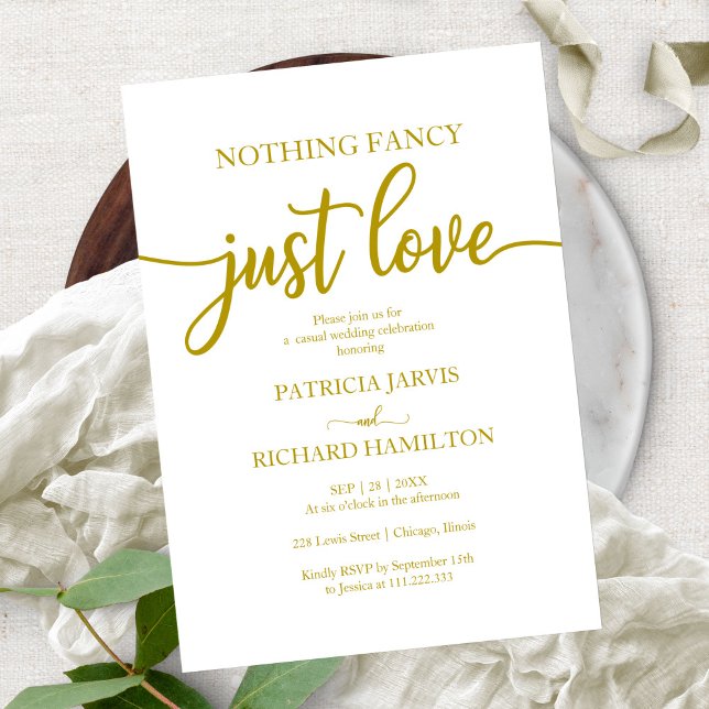 Invitation Rien de fantaisie, juste un amour de mariage décon (Créateur téléchargé)