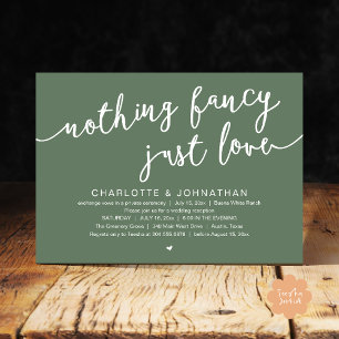 Invitation Rien De fantaisiste, Juste Amour, Mariage Elopemen