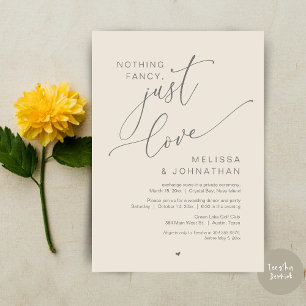 Invitation Rien De fantaisiste, Juste Amour, Mariage Elopemen