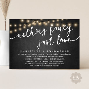 Invitation Rien De fantaisiste, Juste Amour, Mariage Elopemen