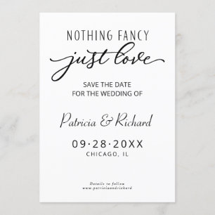 Invitation Rien de fantaisiste juste amour  Mariage Sauvegard
