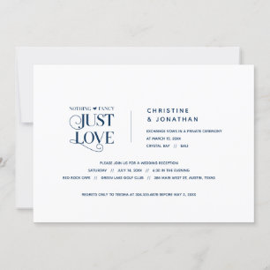 Invitation Rien de fantaisiste, juste de l'amour, Bleu marine