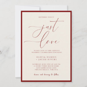 Invitation Rien de fantaisiste, juste de l'amour dans un scri
