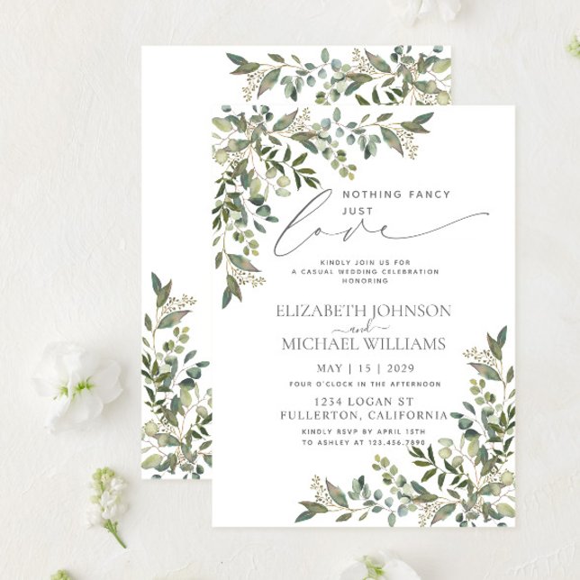 Invitation Rien de fantaisiste, juste de l'amour Eucalyptus M (Créateur téléchargé)