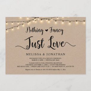 Invitation Rien de fantaisiste, juste de l'amour, évasion aux