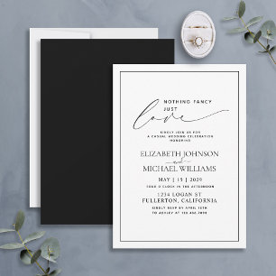 Invitation Rien de fantaisiste, juste de l'amour, mariage déc