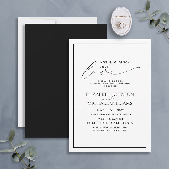 Invitation Rien de fantaisiste, juste de l'amour, mariage déc (Créateur téléchargé)