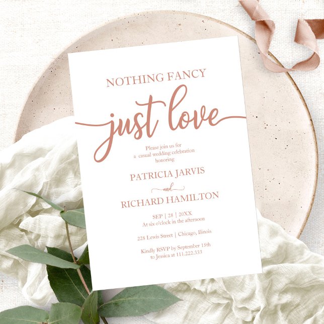 Invitation Rien de fantaisiste Juste de l'amour Mariage Décon (Créateur téléchargé)