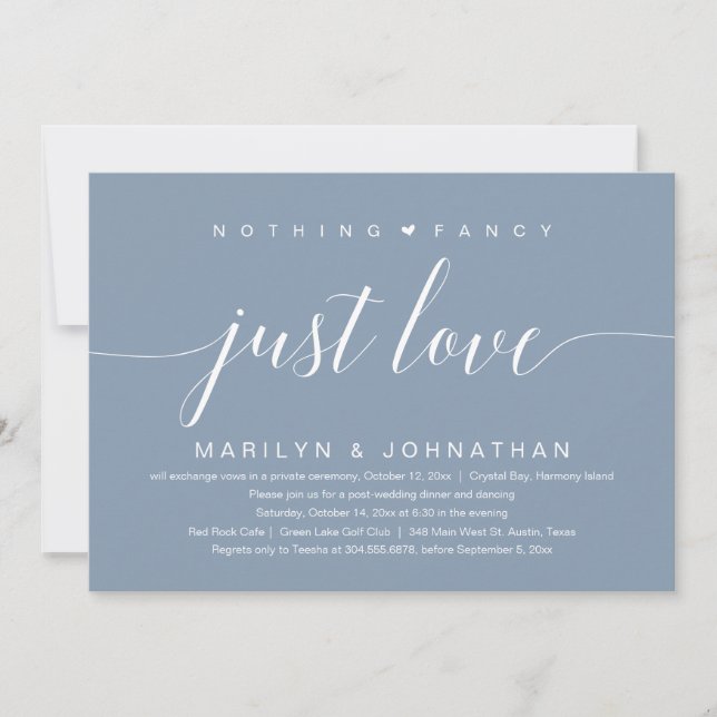 Invitation Rien de fantaisiste, juste de l'amour, Mariage Élé (Devant)