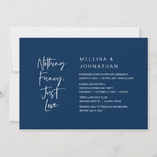 Invitation Rien de fantaisiste, juste de l'amour, mariage en 
