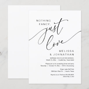 Invitation Rien de fantaisiste, juste de l'amour, mariage int