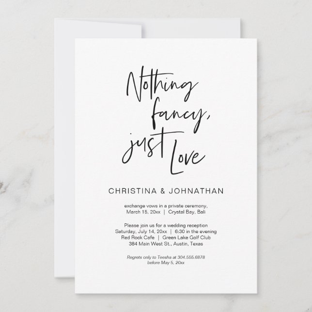 Invitation Rien de fantaisiste, juste de l'amour, Noir, Fugue (Devant)