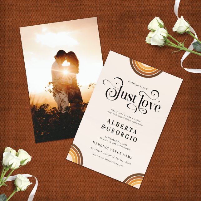 Invitation Rien de fantaisiste juste de l'amour Script rétro  (Créateur téléchargé)