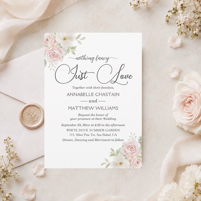 Invitation Rien de fantaisiste juste des roses rose pâle de m (Créateur téléchargé)