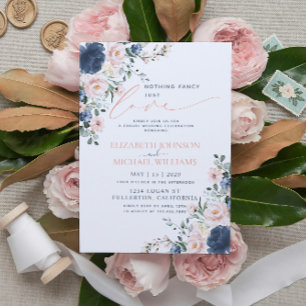 Invitation Rien de fantaisiste, juste l'amour, blush bleu pou
