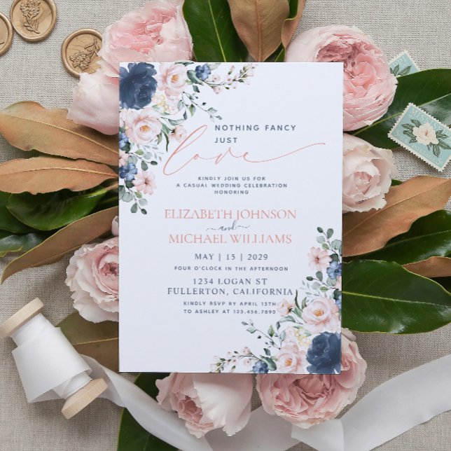 Invitation Rien de fantaisiste, juste l'amour, blush bleu pou (Créateur téléchargé)