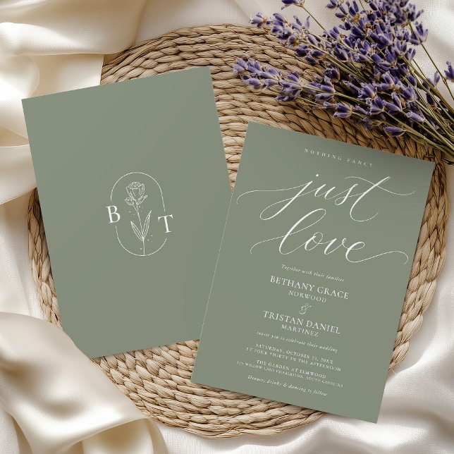 Invitation Rien de Fantaisiste, Juste l'Amour Mariage Vert Sa (Créateur téléchargé)
