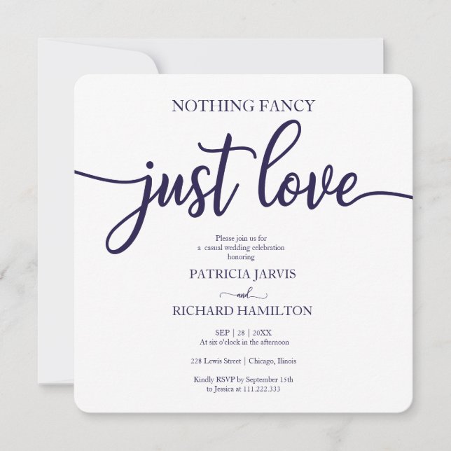 Invitation Rien de fantaisiste, juste un amour de mariage déc (Devant)