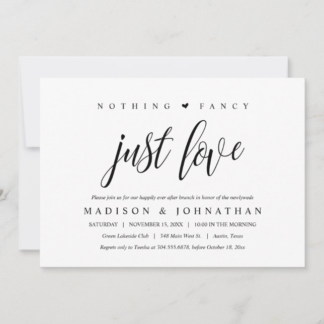 Invitation Rien de fantaisiste, juste un brunch Amour et bonh (Devant)