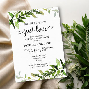 Invitation Rien de fantaisiste, juste un mariage d'amour