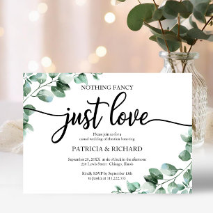 Invitation Rien de fantaisiste, juste un mariage d'amour avec