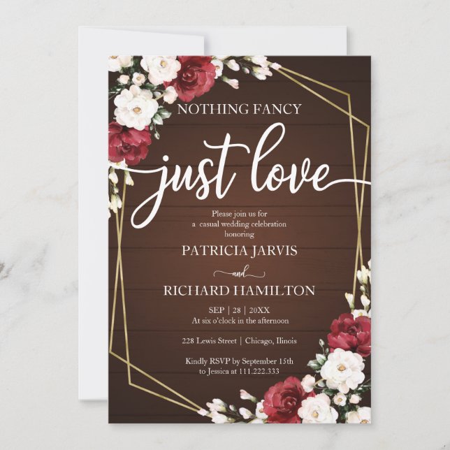 Invitation Rien de fantaisiste, juste un mariage géométrique  (Devant)