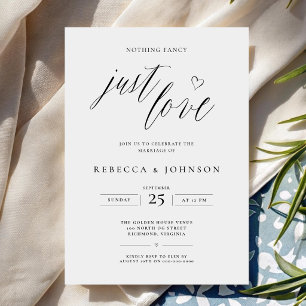 Invitation Rien de Fantaisiste Juste un Mariage Minimaliste e