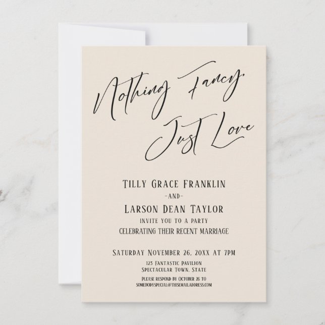 Invitation Rien de fantaisiste, juste une élégante typographi (Devant)