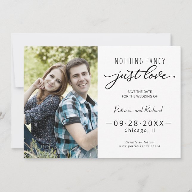 Invitation Rien de fantaisiste juste une photo de date de sau (Devant)