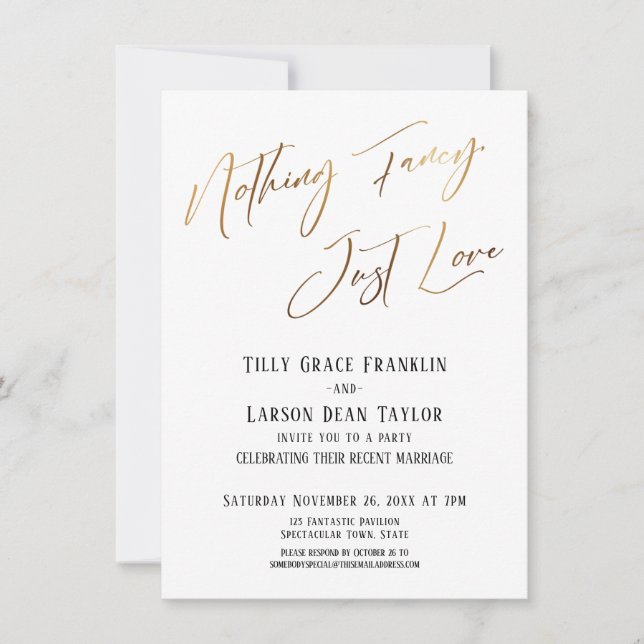 Invitation Rien de fantaisiste, juste une typographie élégant (Devant)