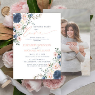 Invitation Rien de Fantasque Juste Amour Photo Mariage Bleu R