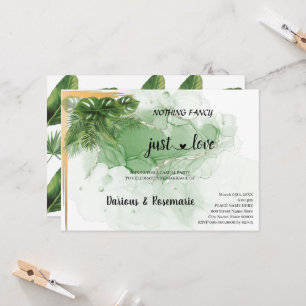 Invitation Rien de Fantasque Mariage sur une Palme Tropicale 