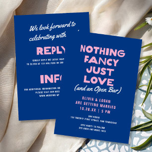 Invitation Rien de Fantasque Type Gras Moderne Bleu Rose Mari